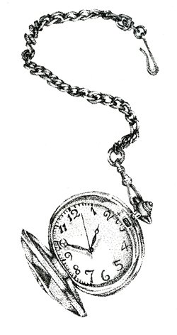 Pocket watch with chain clipart