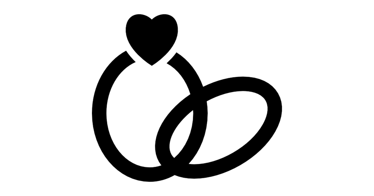 Wedding rings with a heart - Free other icons