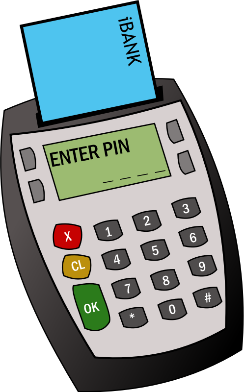 Credit card machine clipart