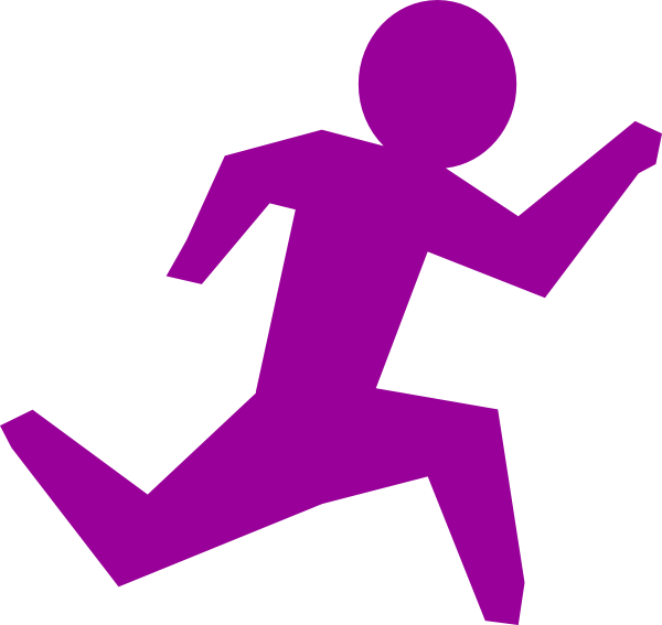 Running Person - Purple Clip Art - vector clip art ...