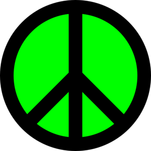 Neon Green & Black Peace Sign clip art - vector clip art online ...