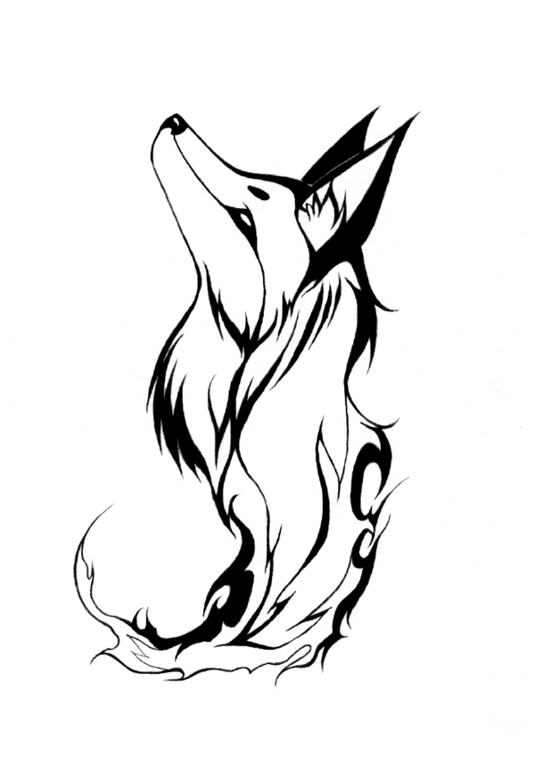 Tribal Fox Tattoo by Jadethefirefox