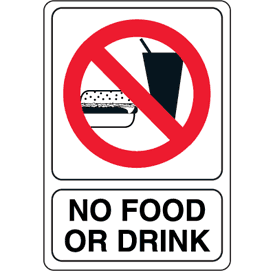 No Food Or Drink Interior Signs