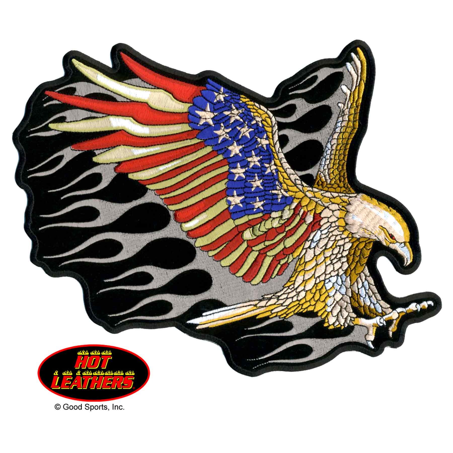 Hot Leathers Patches American Flag Attack Eagle Patch
