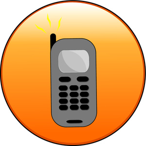 Business Phone Clipart Image - A cellular telephone on an orange ...