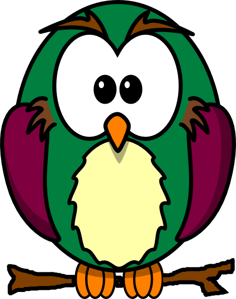 Skinny Owl On Branch clip art - vector clip art online, royalty ...