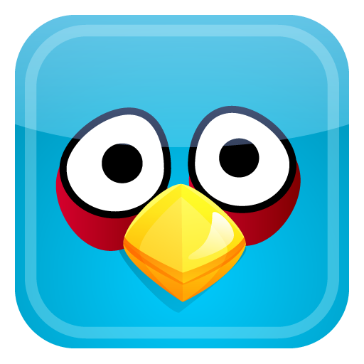 Blue Angry Bird Tile Icon, PNG ClipArt Image
