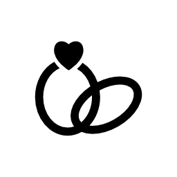 Wedding rings with a heart vector icon | Free Other icons