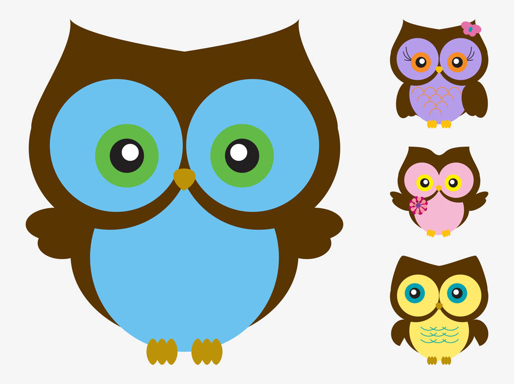 Cartoon Vector Owls