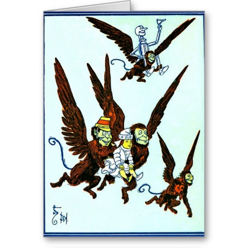 Wizard of Oz Winged monkeys flying monkeys Card from Zazzle.