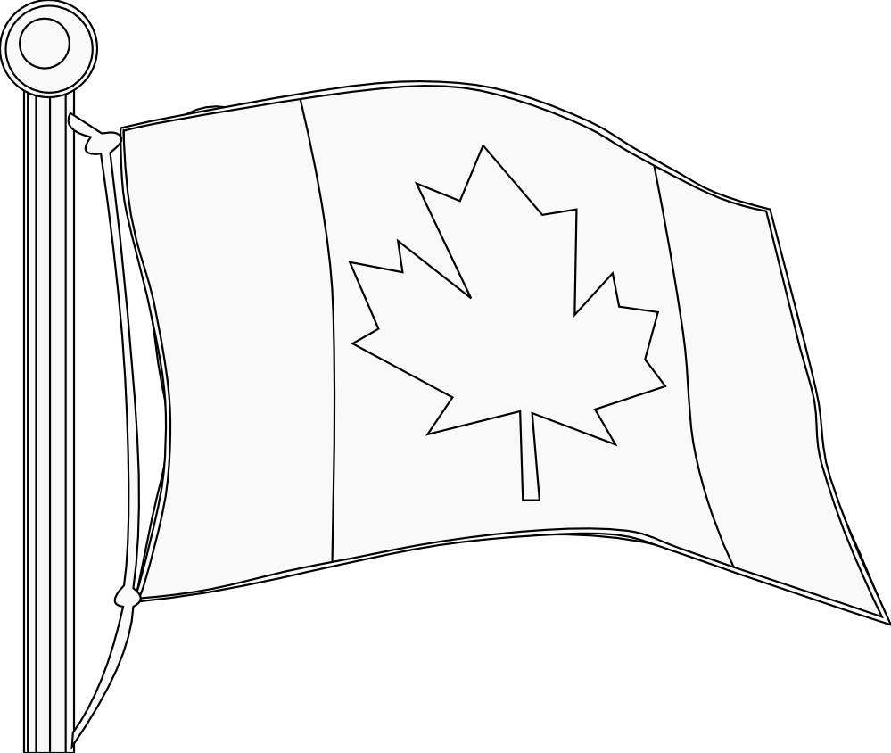 Canada Flag Flying Coloring Book Colouring Flags 2011 Clip Art SVG ...