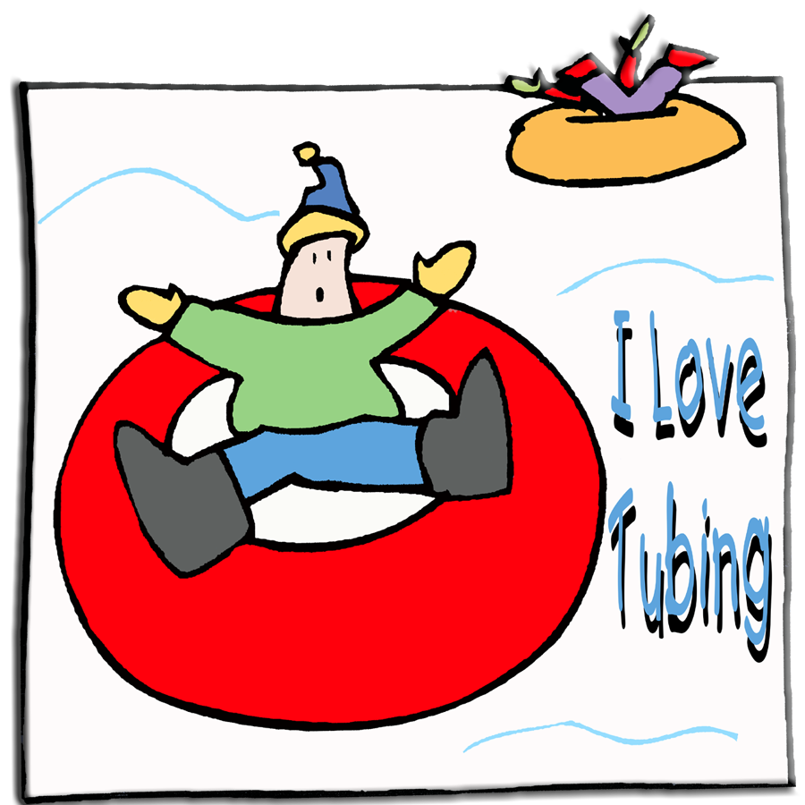 snow tubing clipart