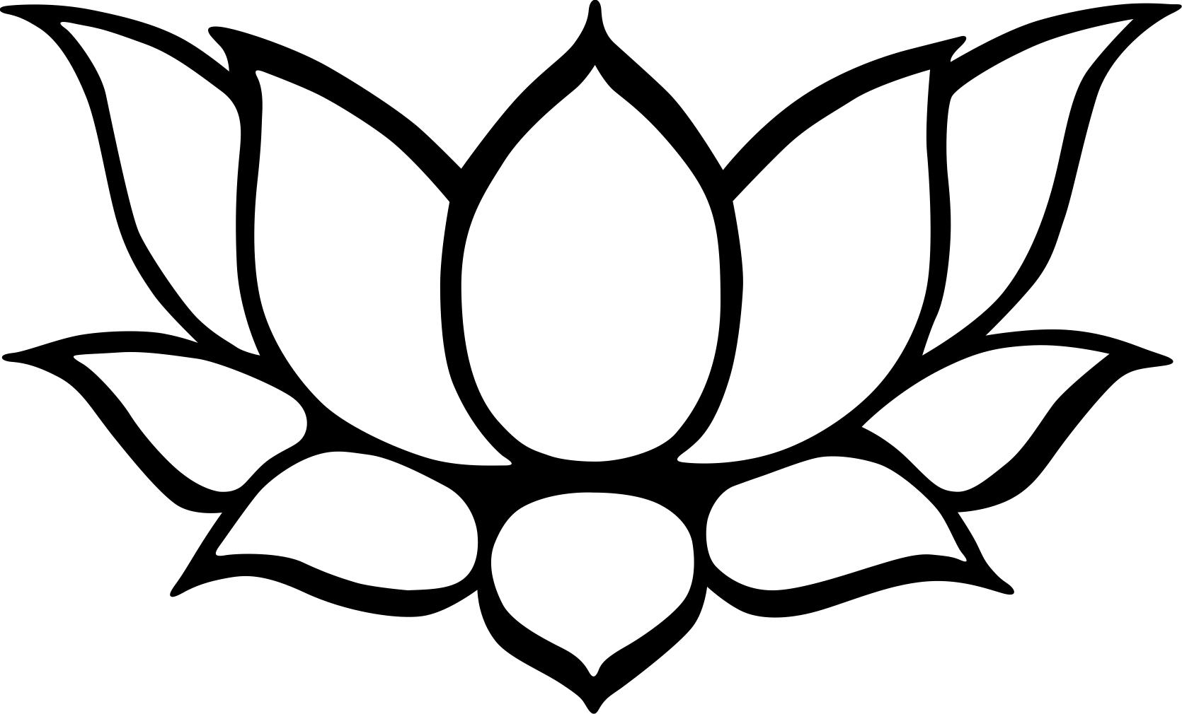 Clip Art Black And White Lotus Flower Clipart