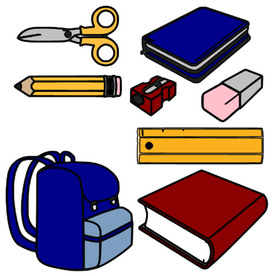 School supply giveaway clipart