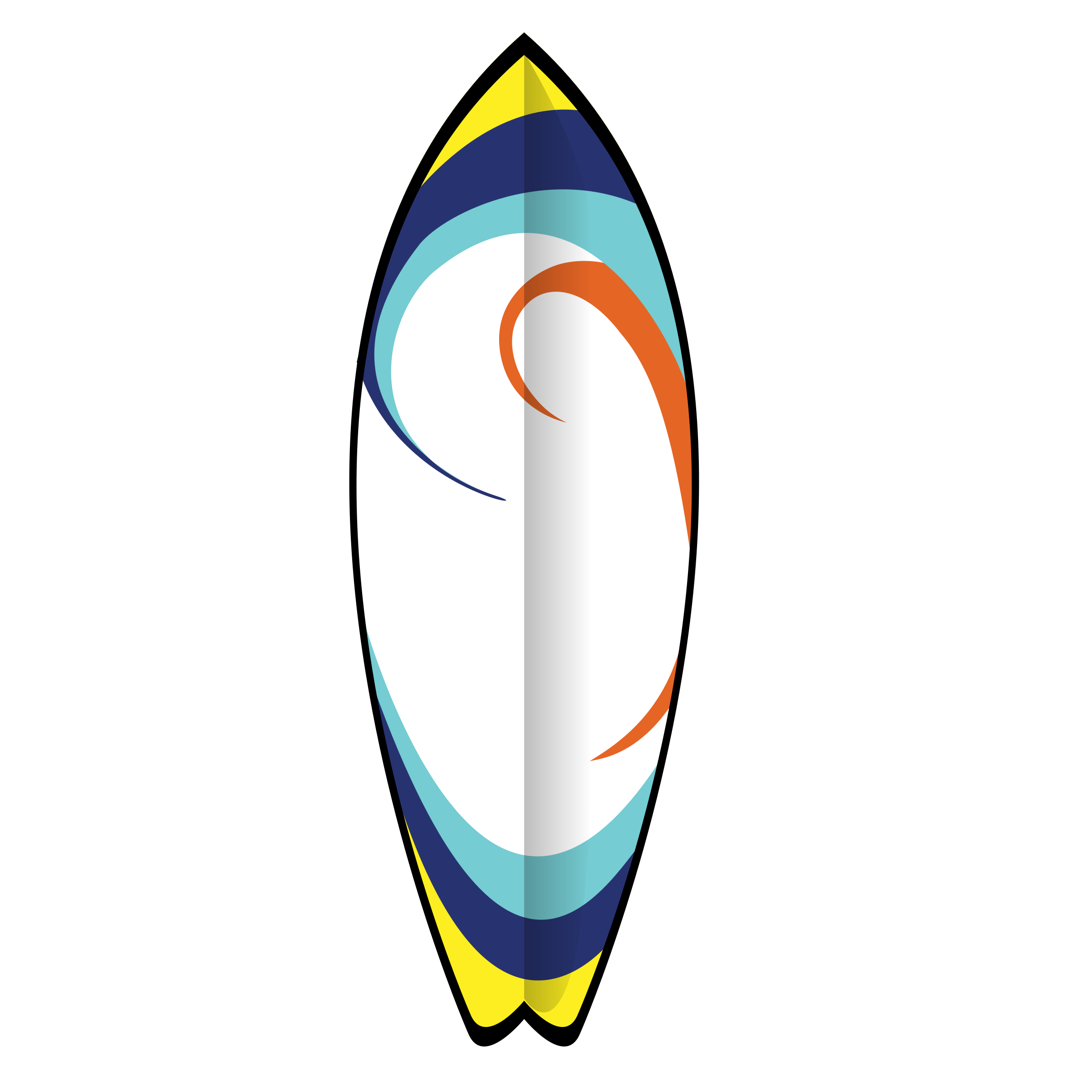 Surfboard Black And White Clipart