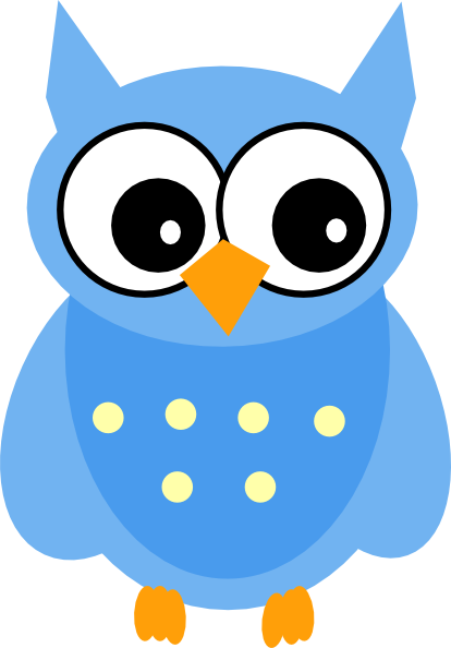 Cute Cartoon Owls | Blue Owl clip art - vector clip art online ...