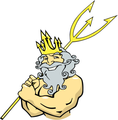 God Neptune Cartoon Clip Art, Vector Images & Illustrations