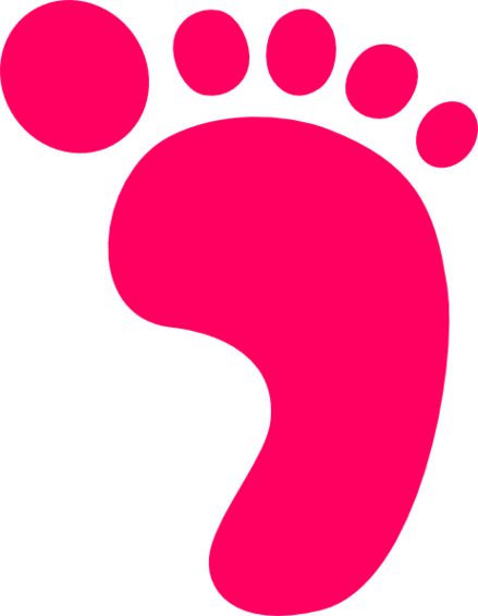 Pink baby footprint clipart