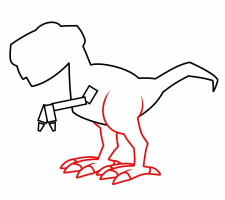 Drawing a cartoon dinosaur