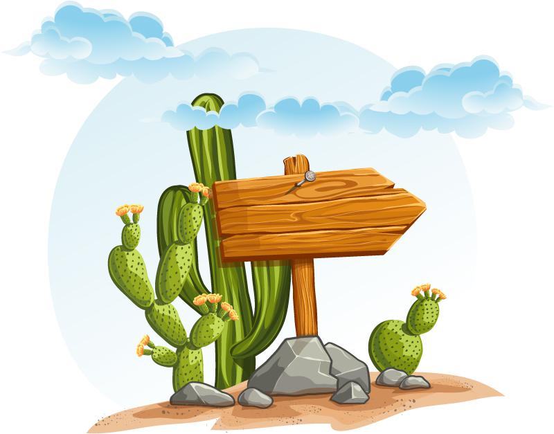 8 Cartoon Cactus Vector [AI]