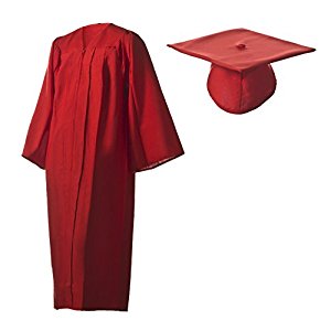 Amazon.com: Matte Red Graduation Cap and Gown Set in Multiple ...