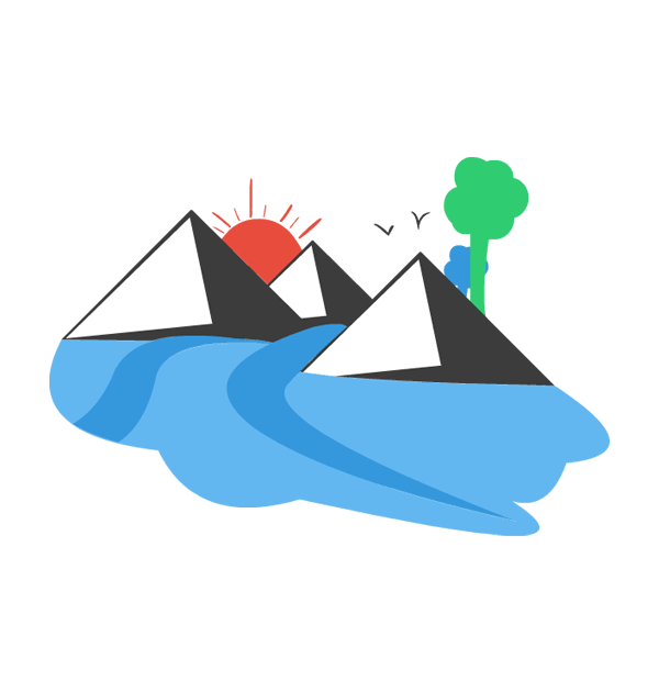 Mountain And River Clipart