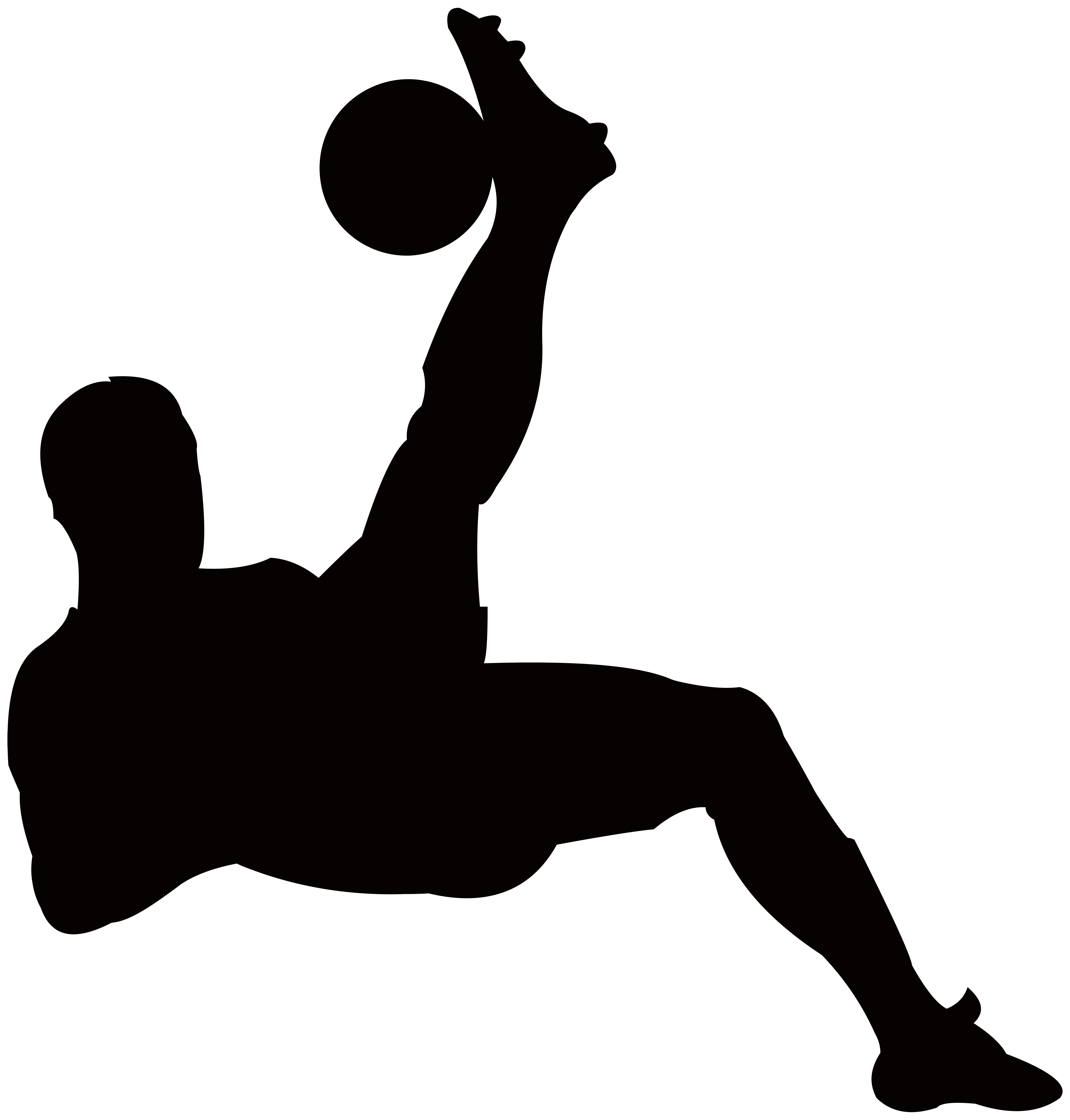 Football Player Silhouette Transparent PNG Clip Art Image