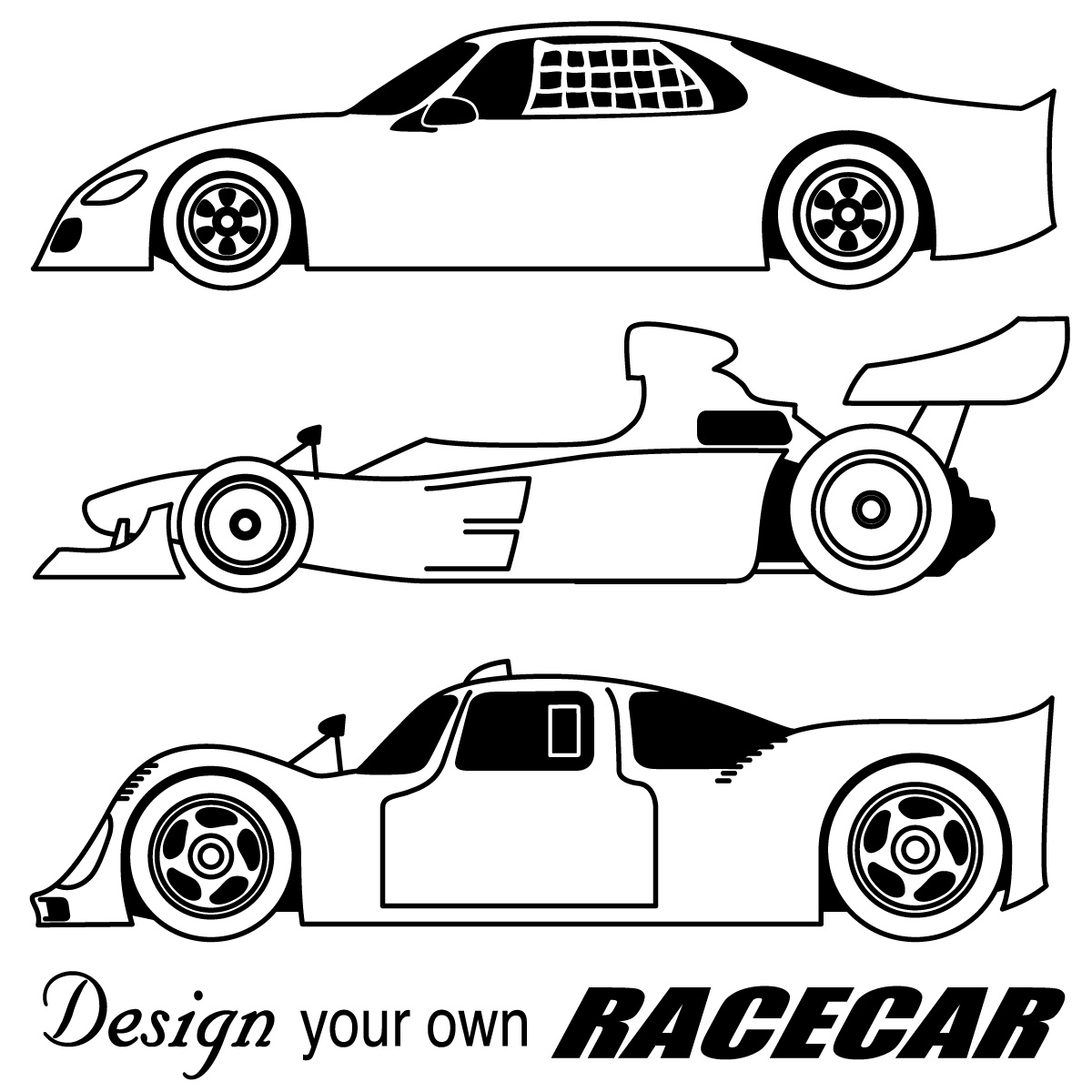 Racing car clipart colouring