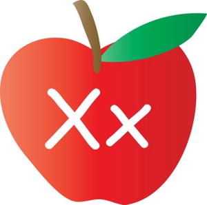 Alphabet Clipart Image - An Apple With The Letter X Written On It