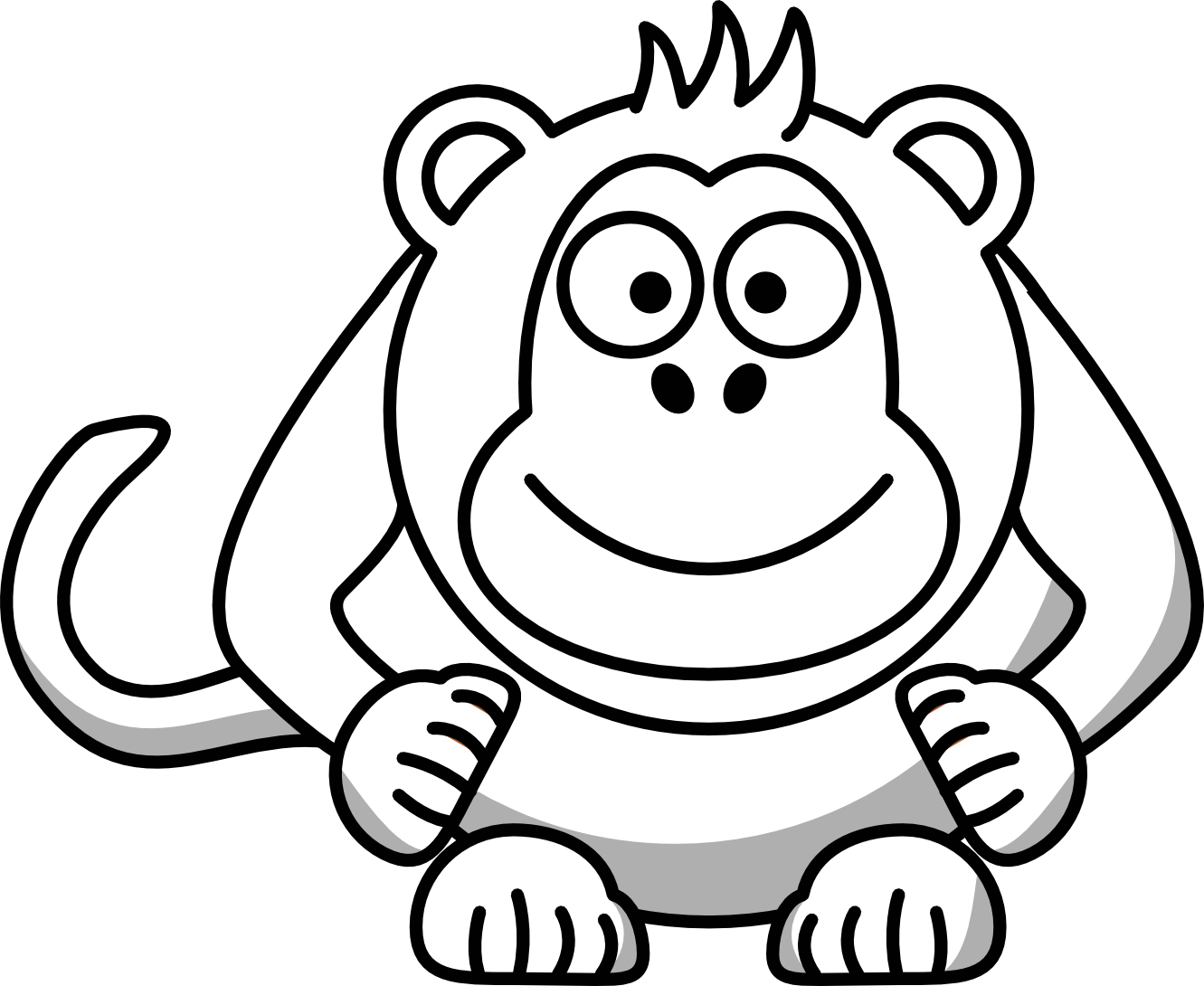 free black and white monkey clip art - photo #22