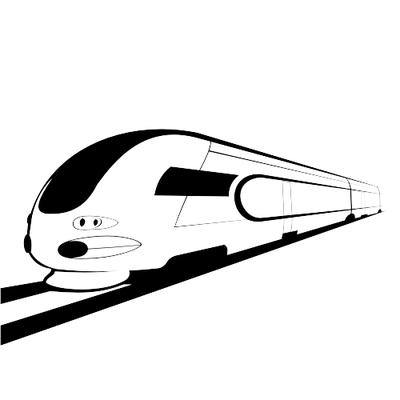 Electric train clipart black and white