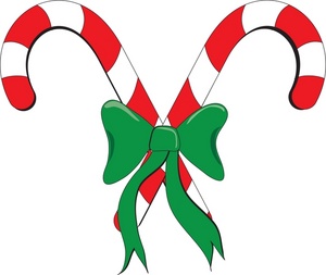 Candy Canes Clipart Image - A Couple Of Candy Canes Tied Together ...