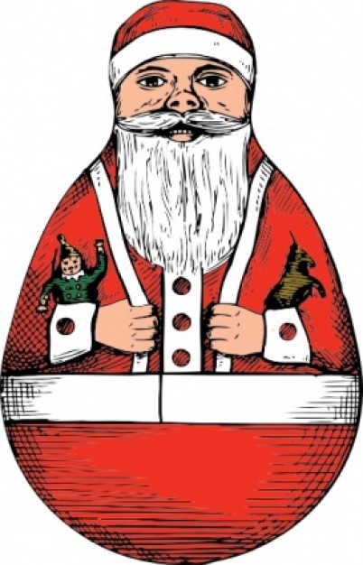 Rolly Polly Santa clip art | Download free Vector