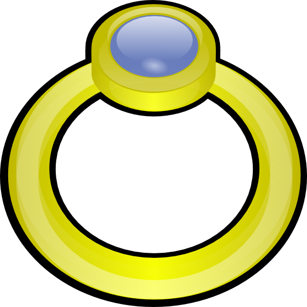 Golden Ring With Gem clip art Free Vector