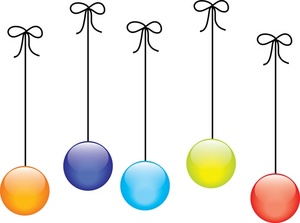 Christmas Clipart Image - Shiny Colorful Christmas Balls Hanging ...