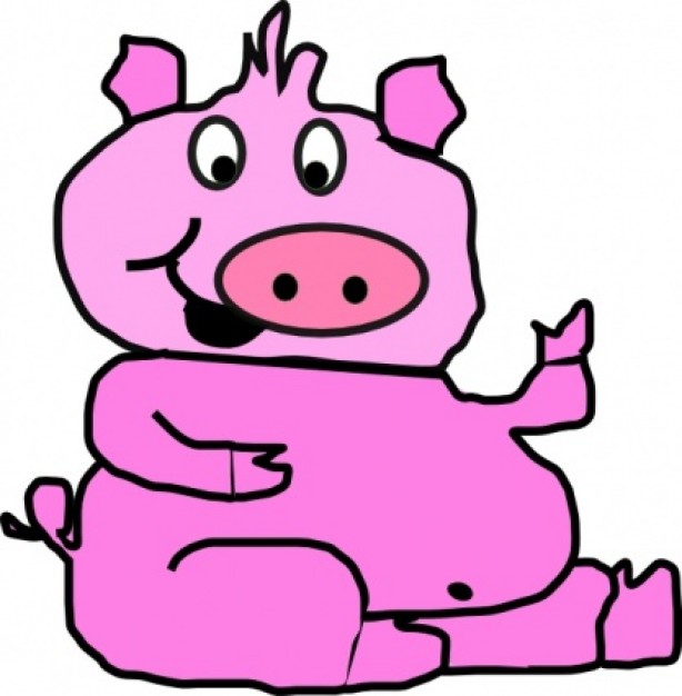 Laughing Pig clip art | Download free Vector