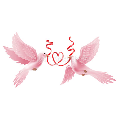 Wedding Dove Clipart Graphic, Royalty Free Love Heart Ribbon Stock ...