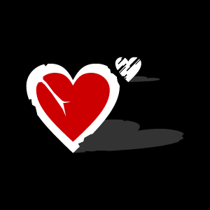 Heart Clipart - Red Missing Heart with Black Background | Download ...