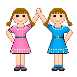 Martin Luther King Jr. Day clip art of twin girls holding upraised ...