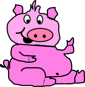 Laughing Pig clip art Free Vector