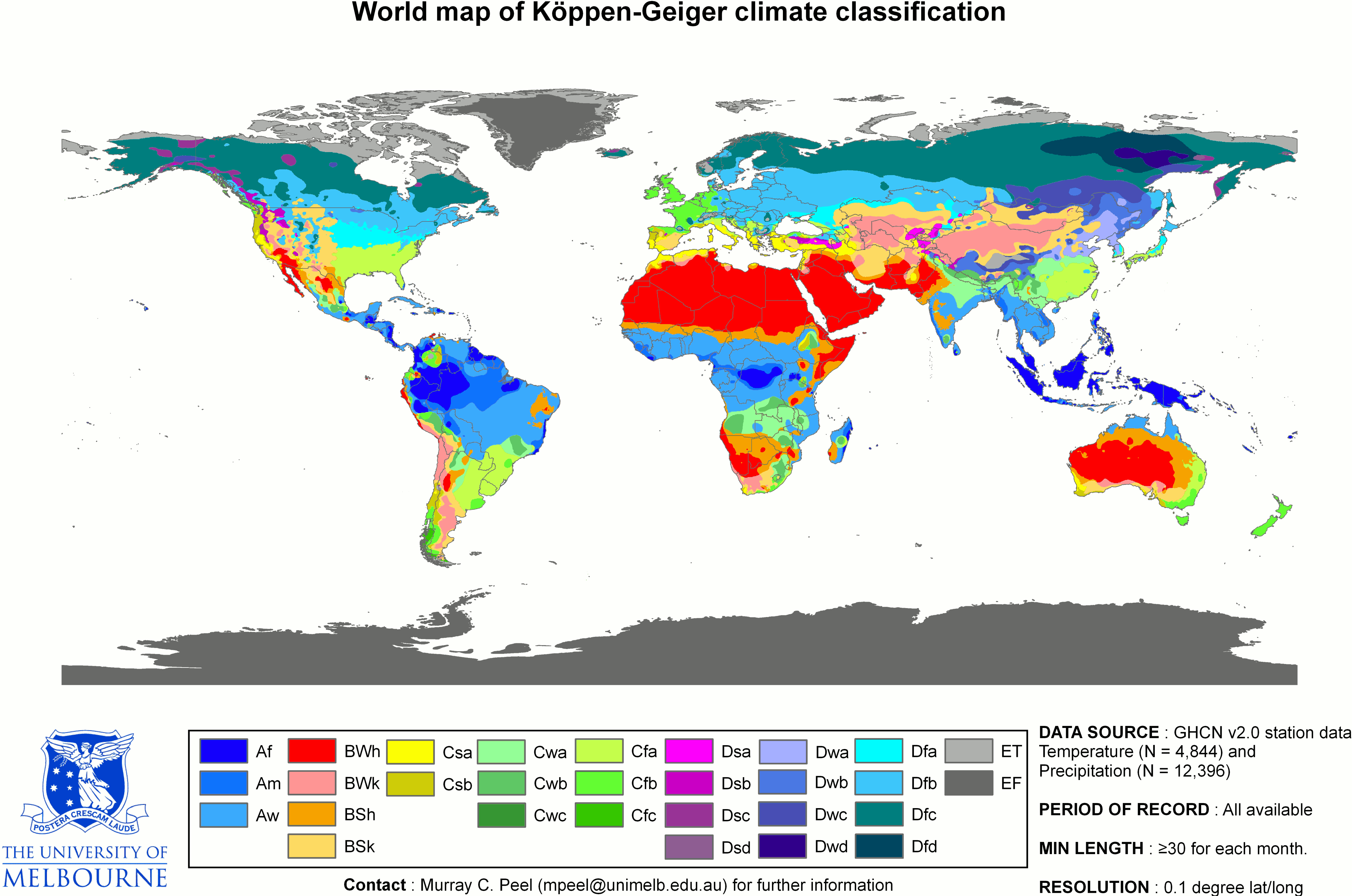 Earth rainfall climatology