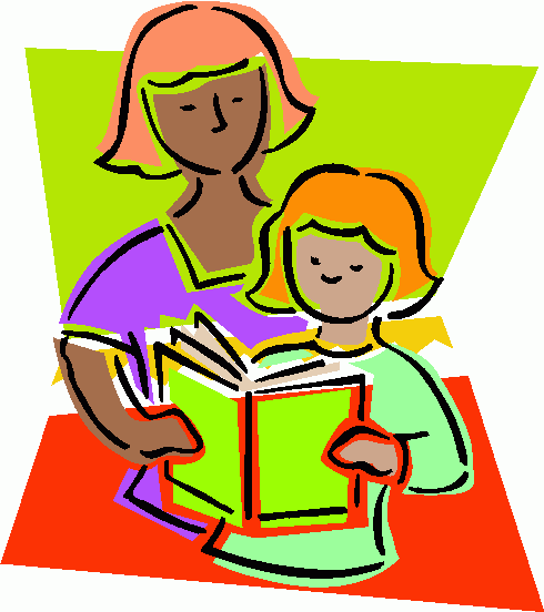 Clip Art Children Reading Books