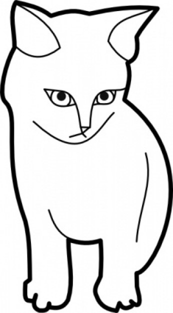 Themanwithoutsex Sitting Cat Outline clip art | Download free Vector