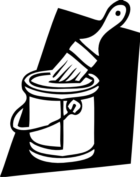 Paint Can And Brush clip art Free Vector