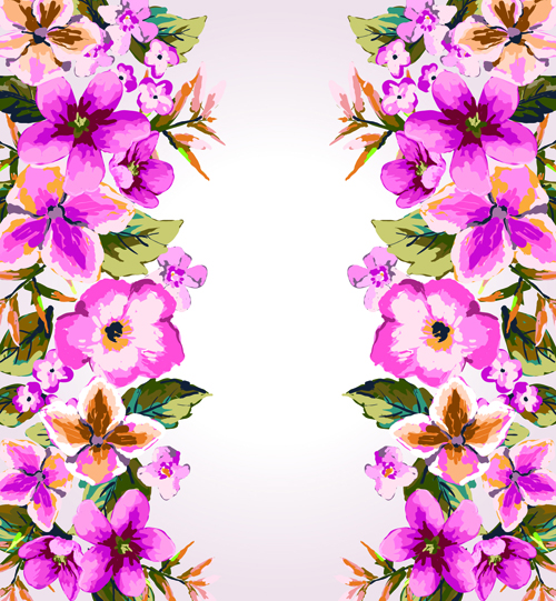 Watercolor Flowers vector 01 - Vector Flower free download