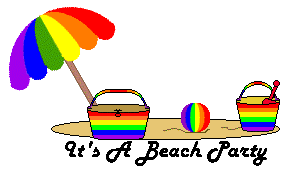 Pride clip art rainbow color invitations of house plus beach scene ...