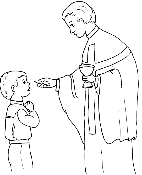Holy Communion Coloring page. | Pray?Learn Sacraments | Pinterest