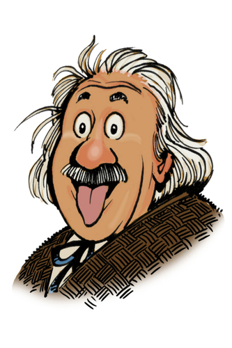 Einstein with tongue out cartoon