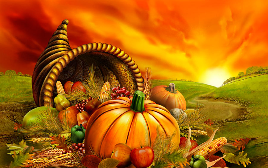Bountiful Harvest – Free Thanksgiving iPad Wallpaper