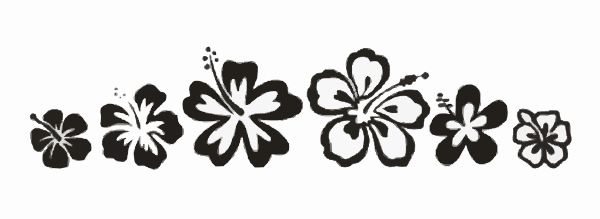 hawaiian flowers black and white